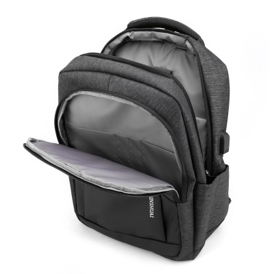 Sac à bandoulière USB trou de charge respirant maille coton tissu nylon pour les hommes