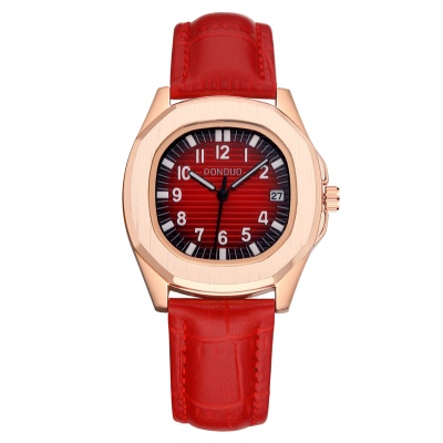Montres pour dames chiffres gravés bracelet en cuir imperméable