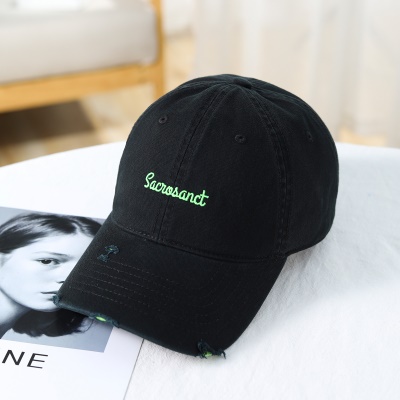 Casquette à visière en satin de coton lavé avec protection solaire et protection solaire