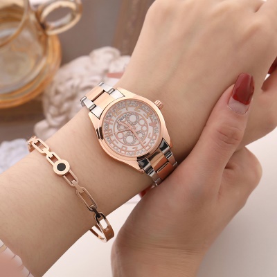 Montres dames avec disque en alliage de zinc mouvement à quartz