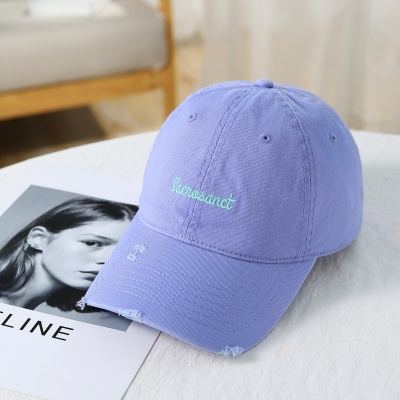 Casquette à visière en satin de coton lavé avec protection solaire et protection solaire