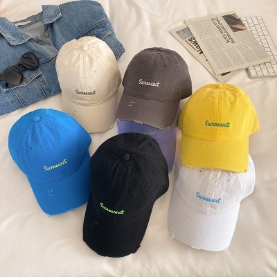 Casquette à visière en satin de coton lavé avec protection solaire et protection solaire