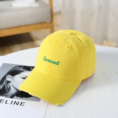 Casquette à visière en satin de coton lavé avec protection solaire et protection solaire