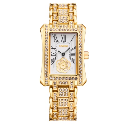 Montres dames en alliage de zinc avec aiguilles diamant échelle romaine