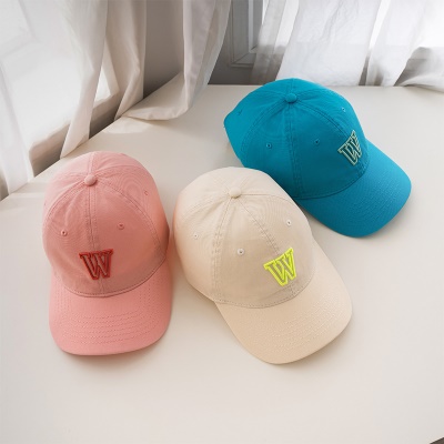 Casquette à visière W brodée en coton twill de protection solaire