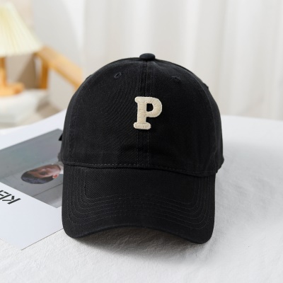 Casquette à visière P lettre en coton avec capot souple