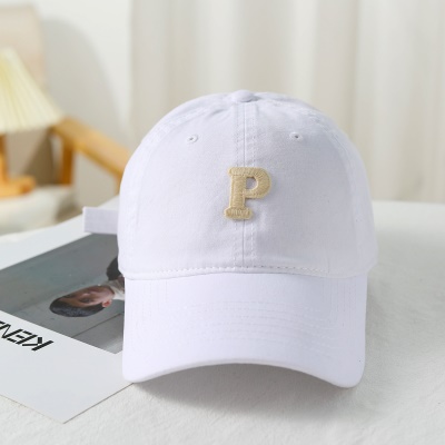 Casquette à visière P lettre en coton avec capot souple