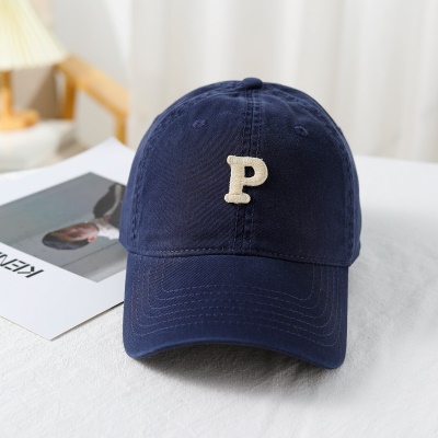 Casquette à visière P lettre en coton avec capot souple