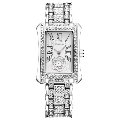 Montres dames en alliage de zinc avec aiguilles diamant échelle romaine