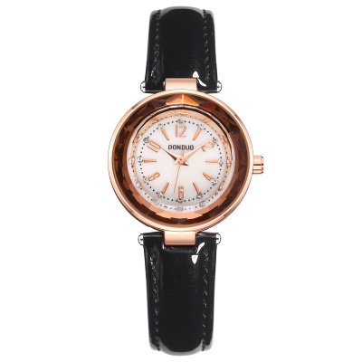 Montres dames aiguilles chiffres romains bracelet en cuir brillant imperméable