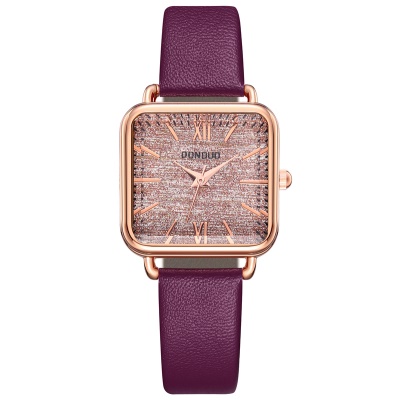 montre cuir de vache avec étanche petit verre lisse