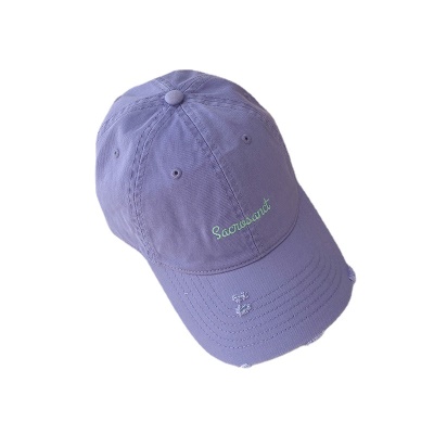 Casquette à visière en satin de coton lavé avec protection solaire et protection solaire