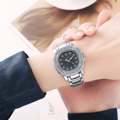 Montre pour femmes avec diamant en acier inoxydable Butterfly boucle étanche