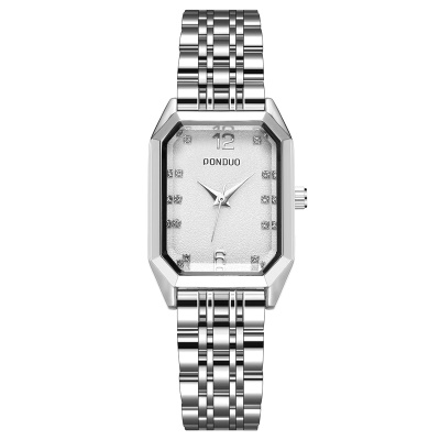 Montres dames en alliage de zinc cadran rectangulaire bracelet en tôle d'acier solide