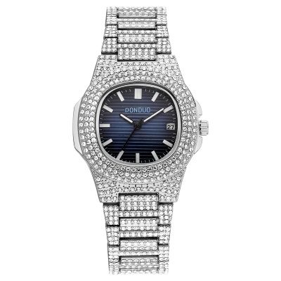 montre en acier bracelet plein anneau avec diamant imperméable