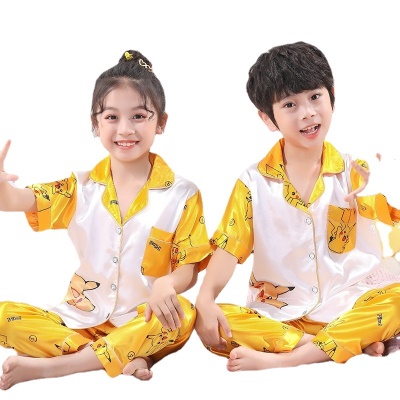 Pyjama 2 pièces pour enfants avec motif Pikachu jaune Ice Wire