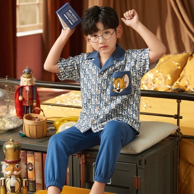 Ensemble de pyjama à manches courtes pour enfants de moyenne et grande taille