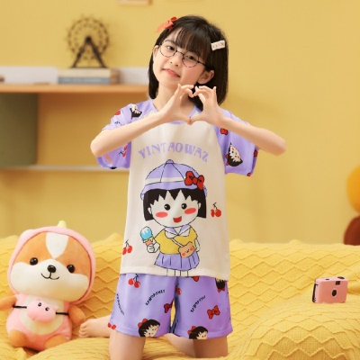 Pyjama pour enfants deux pièces de glace et de neige dessin animé anime confortable et respirant
