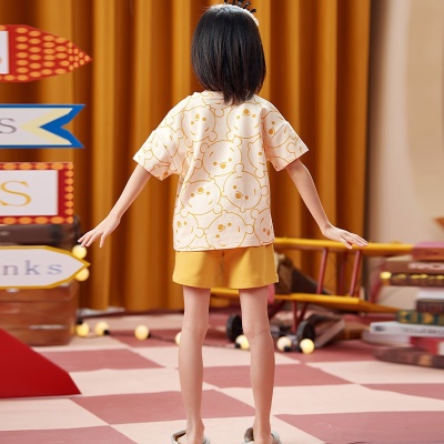 Pyjama 2 pièces en coton dessin animé modèle jaune