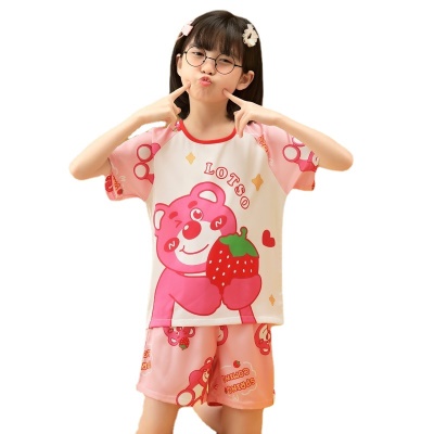 Pyjama pour enfants deux pièces Ice and Snow Cartoon Pattern Short Sleeve Short Short