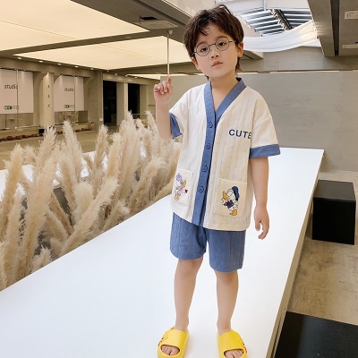 Ensemble de cardigan manches courtes pour pyjamas pour enfants