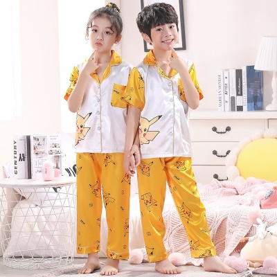 Pyjama 2 pièces pour enfants avec motif Pikachu jaune Ice Wire