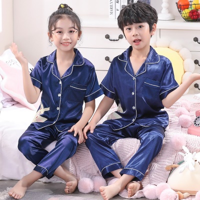 Pyjama pour enfants deux pièces en fil de glace avec des poches de cravate