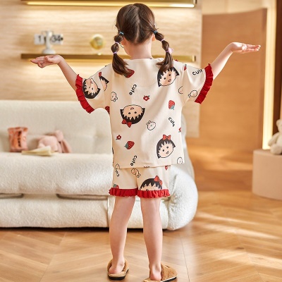 Pyjama pour enfants 2 pièces Cherry Marlettes en coton rouge