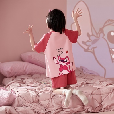 Pyjama pour enfants deux pièces mignon bande dessinée rouge coton