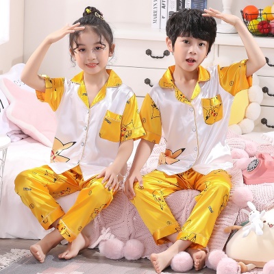 Pyjama 2 pièces pour enfants avec motif Pikachu jaune Ice Wire