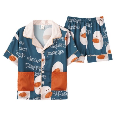 Ensemble de pyjama en soie pour enfants à manches courtes