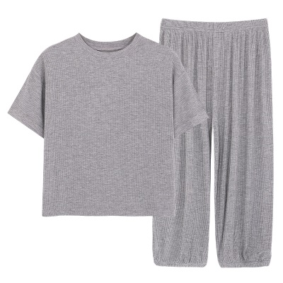 Pyjama 2 pièces en tissu modal gris