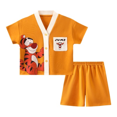Pyjama pour enfants deux pièces mignon bande dessinée avec poche coton