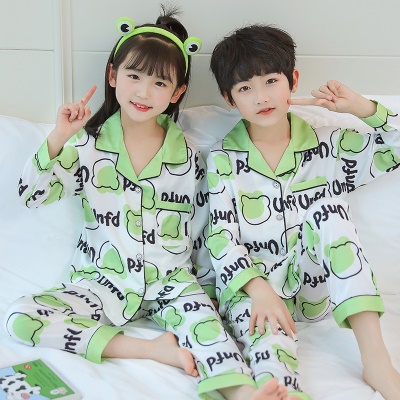 pyjama deux pièces Ice Silk manches longues cardigan dessin animé anime
