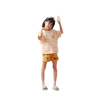 Pyjama 2 pièces en coton dessin animé modèle jaune