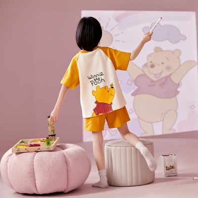 Pyjama 2 pièces pour enfants loose respirant mignon bande dessinée coton