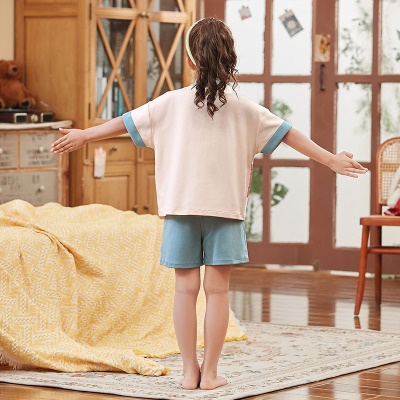 Pyjama enfants deux pièces coton mignon bande dessinée col V