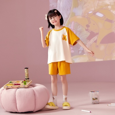 Pyjama 2 pièces pour enfants loose respirant mignon bande dessinée coton