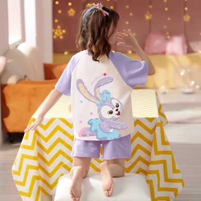 Enfants pyjama deux pièces dentelle lâche respirant dessin animé anime