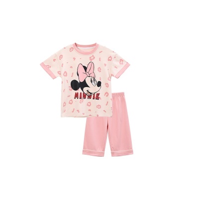 Pyjama 2 pièces pour enfants en coton rose motif Mickey Mouse