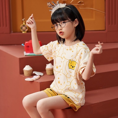 Pyjama 2 pièces en coton dessin animé modèle jaune