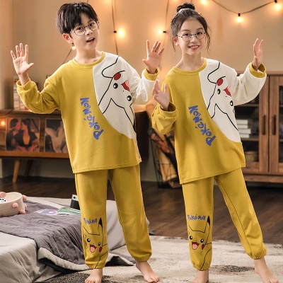 Pyjama pour enfants avec motif Pikachu jaune tissu gaufrage