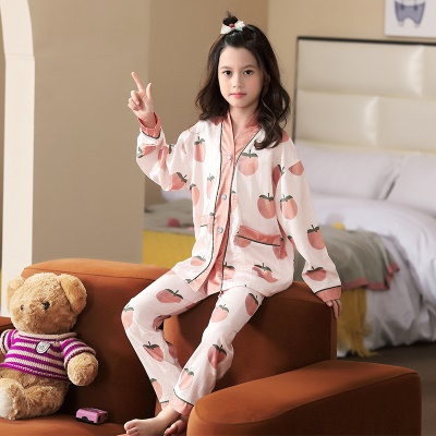 Pyjama pour enfants deux pièces Ice Silk Comfort Respirant Fruit Motif