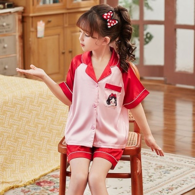 Pyjama pour enfants ensemble de deux pièces ruban de neige et de glace poches dessin animé modèle