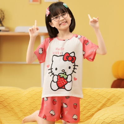 Pyjama pour enfants deux pièces Ice and Snow Cartoon Pattern Short Sleeve Short Short