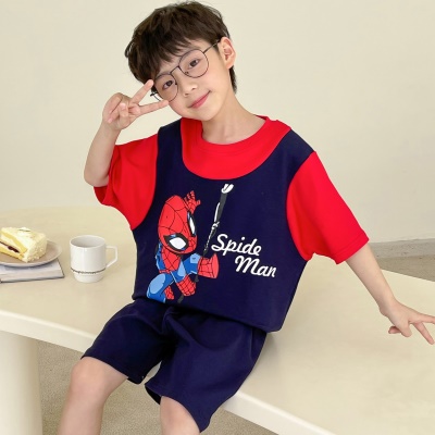 Vêtements de maison à manches courtes en pyjama modal parent-enfant