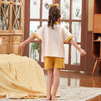 Pyjama pour enfants deux pièces mignon dessin animé modèle manches courtes boutons cardigan