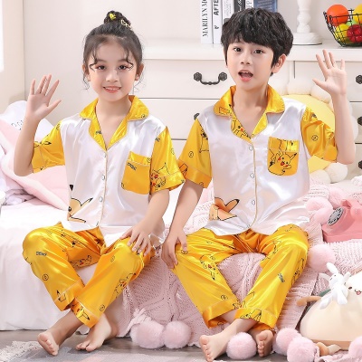 Pyjama 2 pièces pour enfants avec motif Pikachu jaune Ice Wire