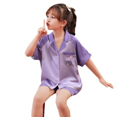 Pyjama pour enfants ensemble de deux pièces ruban de neige et de glace poches dessin animé modèle