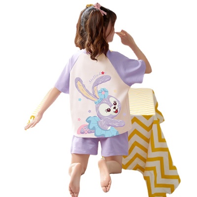Enfants pyjama deux pièces dentelle lâche respirant dessin animé anime